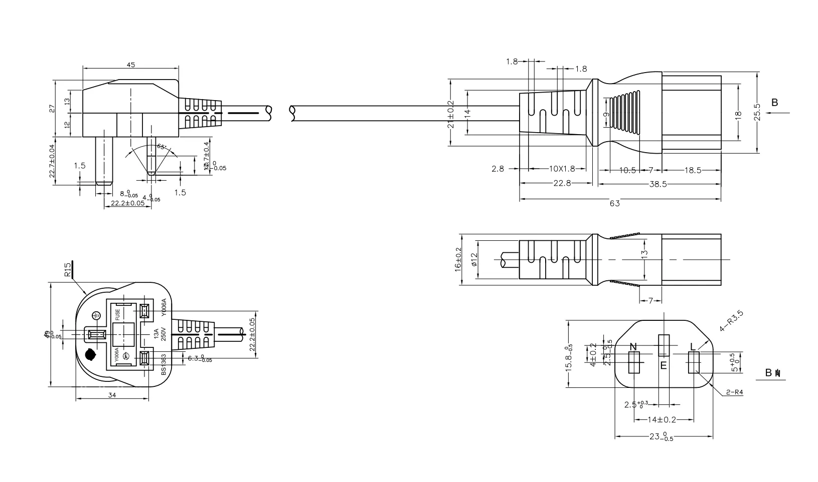 BS1363 to C13 UK Power Cord Technical Date